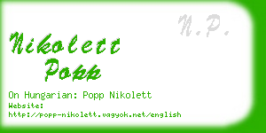 nikolett popp business card